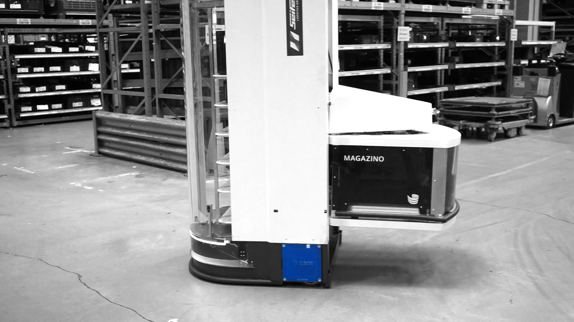 induktives laden ftf magazino - wireless charging agv mobile robot