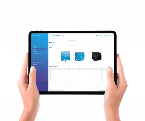 etaHUB überwacht den Ladezustand von FTS und AMR in Echtzeit. Smart Roboter Charging - Intelligentes Roboter laden - etaHUB monitors the state of charge of AGVs and AMRs in real time - charge optimization platform