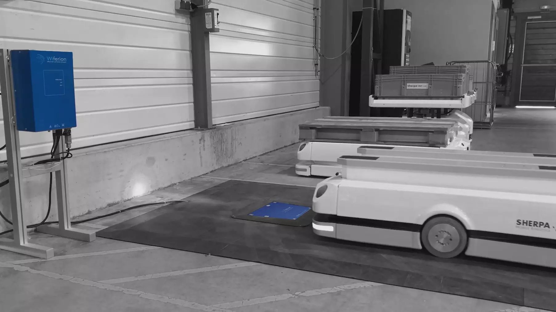 AGV wireless charging application at SHERPA mobile robots